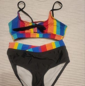 Kensie Girl size 7/8 rainbow bikini swimsuit!